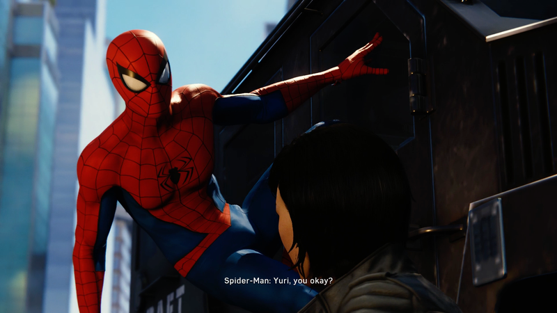 Another pair of fun details: Spider-Man voice actor Yuri Lowenthal spends a lot of time in the game addressing a character named Yuri, who is actually played by his wife, actor Tara Platt.